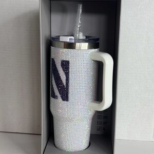 NWT Bling Colossal 46oz Steel Rhinestone Tumbler with Straw